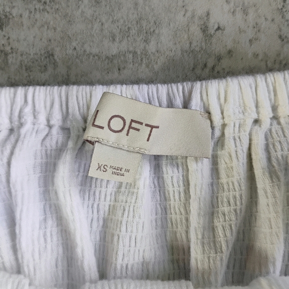 LOFT Milkmaid Tank Top Womens XS White Tiered Cottagecore Smocked Feminine - Picture 4 of 9